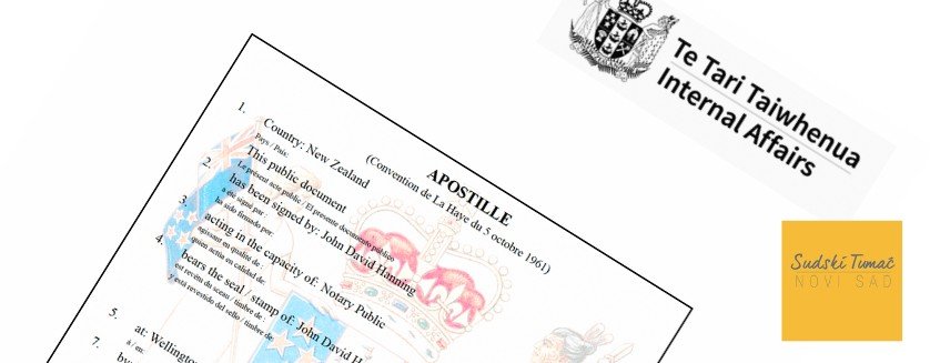 APOSTIL OVERA NA DOKUMENTIMA SA NOVOG ZELANDA